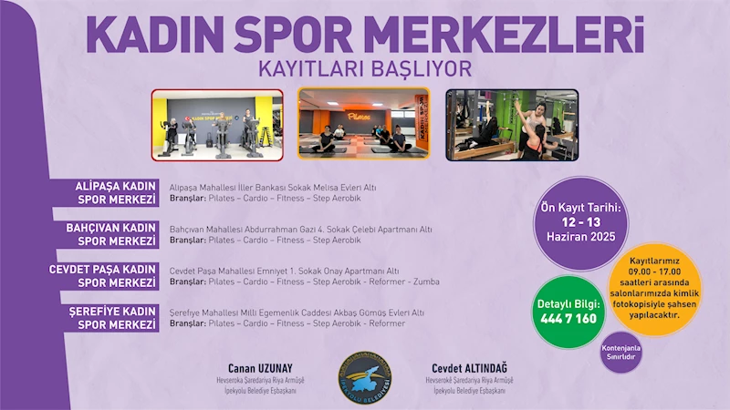 Kadın Spor Merkezlerimizde Kayıtlar Başlıyor